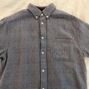 Billy Reid Textured Gray Button Down Shirt